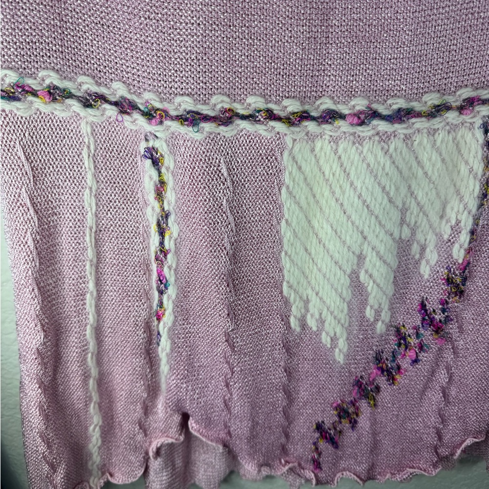 Vintage Soft Pink Maxi Skirt with‎ Braided Accent - Picture 8 of 11